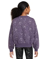 Nike Big Girls Sportswear Club Fleece Crewneck Sparkle Sweatshirt