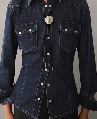 Mango Women's Chest-Pocket Denim Shirt