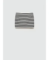 Mango Women's Striped Knitted Mini-Skirt