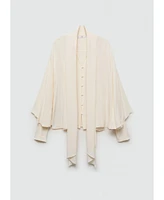 Mango Women's Neck Tie Fluid Blouse