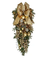 Puleo 28" Battery-Operated Pre-Lit Decorated Artificial Swag