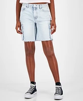 Indigo Rein Juniors' Cotton Cargo Denim Jorts