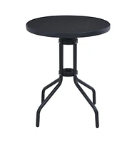 vidaXL Patio Table Black 23.6" Steel and Glass