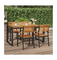 vidaXL Patio Table with U-shaped Legs 63"x31.5"x29.5" Solid Wood Acacia