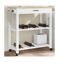 vidaXL Kitchen Trolley Monza 33.1"x15.7"x35.4" Solid Wood Pine