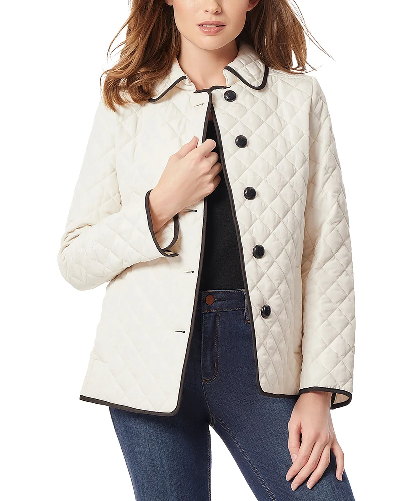 Jones New York Petite Button-Front Quilted Jacket