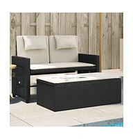 vidaXL Reclining Patio Bench with Cushions Poly Rattan