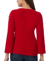 Jones New York Women's Peek-a-Boo-Sleeve Sweater