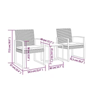 vidaXL piece Patio Dining Set with Cushions Pp Rattan