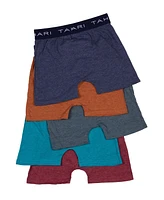 Tahari Boys 5-Pack Solid Color Cotton Boxer Briefs with Logo Waistband