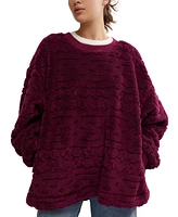 Free People Women's Cable-Knit Sweatshirt