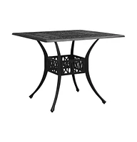 vidaXL Patio Table Black 35.4"x35.4"x28.7" Cast Aluminum