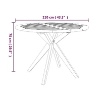 vidaXL Patio Table 43.3"x43.3"x29.5" Solid Wood Acacia