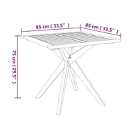 vidaXL Patio Table 33.5"x33.5"x29.5" Solid Wood Acacia