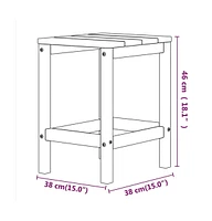 vidaXL Patio Adirondack Table Anthracite 15"x15"x18.1" Hdpe