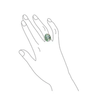 Bling Jewelry Large Statement Oval Rainbow Abalone Shell Earth Nature Family Wishing Tree Of Life Ring .925 Sterling Silver