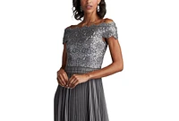 Tadashi Shoji Women's Bode Sequin Embroidered Lace and Tulle Gown