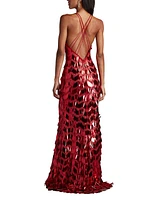 Tadashi Shoji Women's Madysin Sequin Fringe Gown