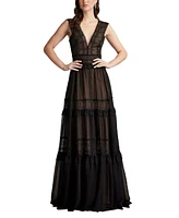 Tadashi Shoji Women's Shiva Tiered Embroidered Tulle Gown