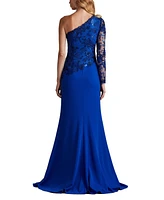 Tadashi Shoji Women's Abner One Shoulder Embroidered Bodice Gown