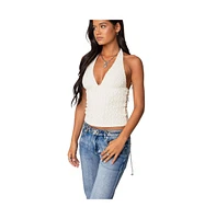 Edikted Women's Willow Textured Halter Top