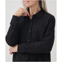 Pact Women's Organic Relaxed Slub Long Sleeve Button Up