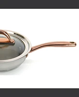 BergHOFF Ouro Gold 5pc 18/10 Stainless Steel Starter Set, Glass Lids, Rose Gold Handles