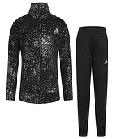 adidas Big Girls Long Sleeve Printed Classic Tricot Track, 2-Piece Set