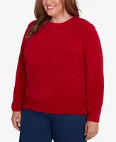 Alfred Dunner Plus Classic Chenille Pullover Sweater