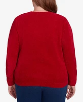 Alfred Dunner Plus Classic Chenille Pullover Sweater