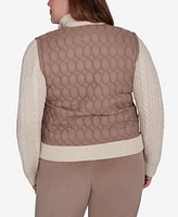 Alfred Dunner Plus Telluride Sweater Trim Quilted Jacket