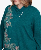 Alfred Dunner Plus Size French Quarter Paisley Embroidered Top