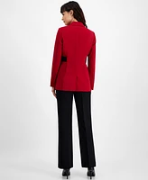 Bar Iii Women's Contrast Tab One-Button Blazer, Created for Macy's