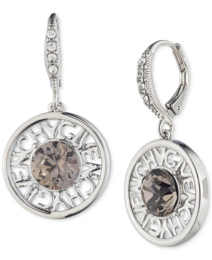 Givenchy Crystal Logo-Frame Coin Drop Earrings