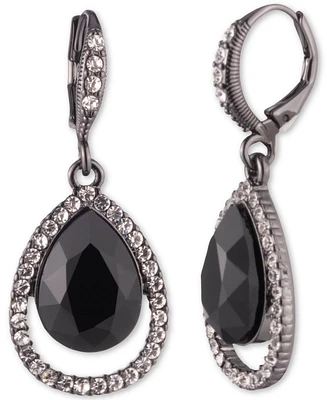 Givenchy Silver-Tone Pave & Color Crystal Drop Earrings