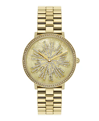 Olivia Burton Women's Ice Burst Gold-Tone Stainless Steel Bracelet Watch 35mm