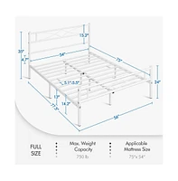 Yaheetech Simple Full Metal Bed Frame with Curved Design Headboard and Footboard