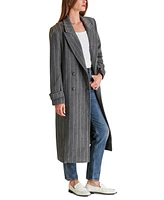 Steve Madden Women's Prince Pinstripe Double-Breasted Coat