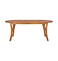 vidaXL Patio Table 79.1"x39.4"x29.5" Solid Acacia Wood