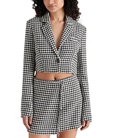 Steve Madden Women's Rupi Cropped Houndstooth Blazer