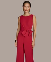 Donna Karan New York Women's Bow-Trim Straight-Leg Jumpsuit