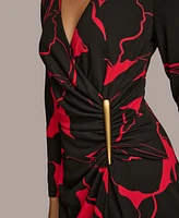 Donna Karan New York Women's Printed Faux-Wrap Dress