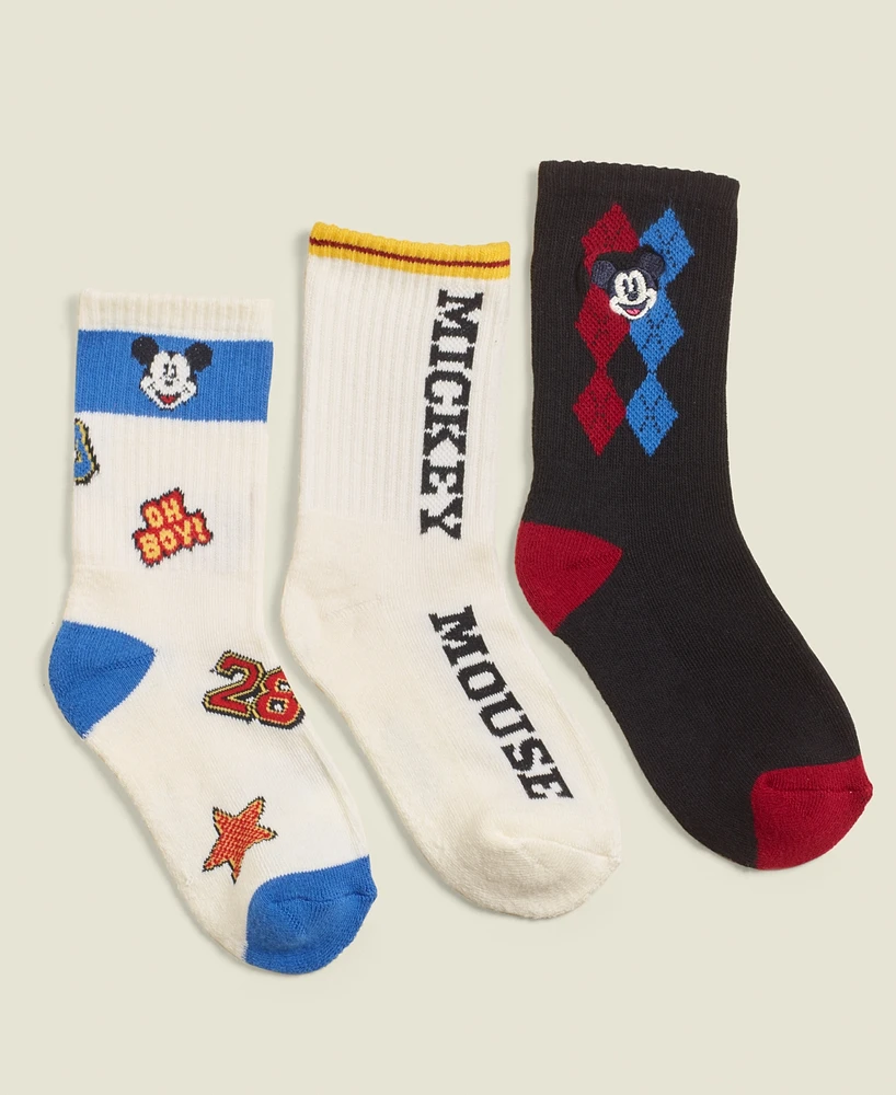 Disney | Macy's Big Kids Mickey & Friends Varsity Socks 3-Pack Gift Set, Created for