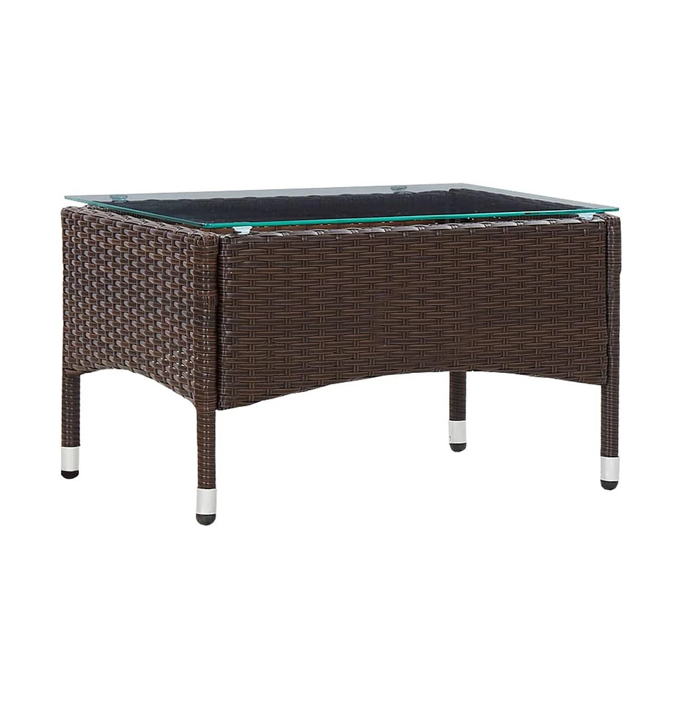 vidaXL Coffee Table 23.6"x15.7"x14.2" Poly Rattan