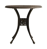 vidaXL Patio Table Bronze 30.7"x30.7"x28.3" Cast Aluminum