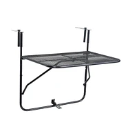 vidaXL Balcony Table Black 23.6"x15.7" Steel