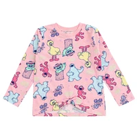 Sesame Street Toddler Girls 2 Pack Peplum Long Sleeve T-Shirts