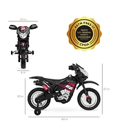 Best Choice Products 6V Kids Electric Battery Powered Ride On Motorcycle w/ Training Wheels, Lights, Music