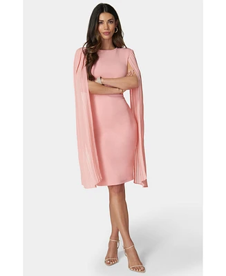 Bebe Women's Cape Sleeve Midi Dress