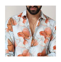 Men's Sienna Brown & Light Blue Marble Shirt